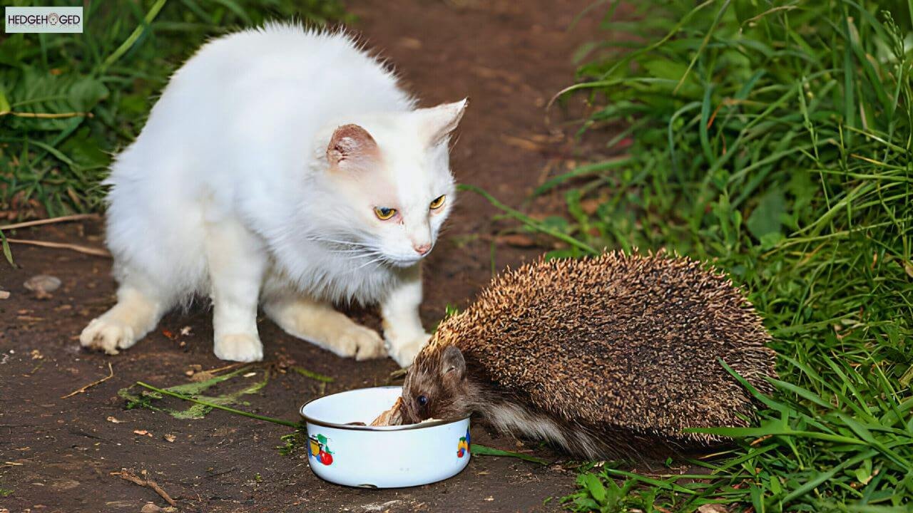 hedgehog and cat